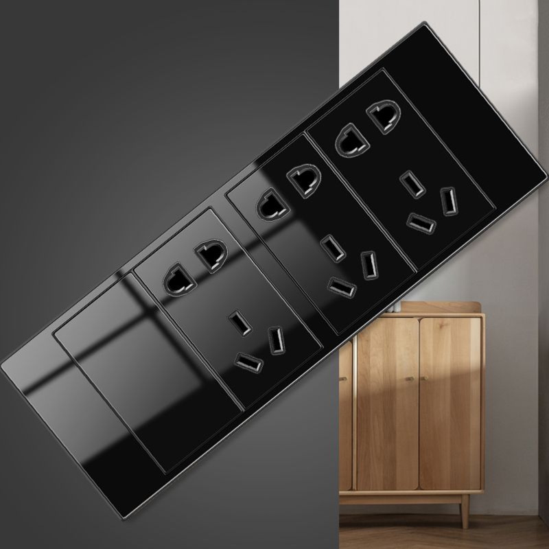 International Electrician Type 118 Household Switch Socket Black Concealed Wall Power Supply Size Box Twenty Holes Fifteen Holes