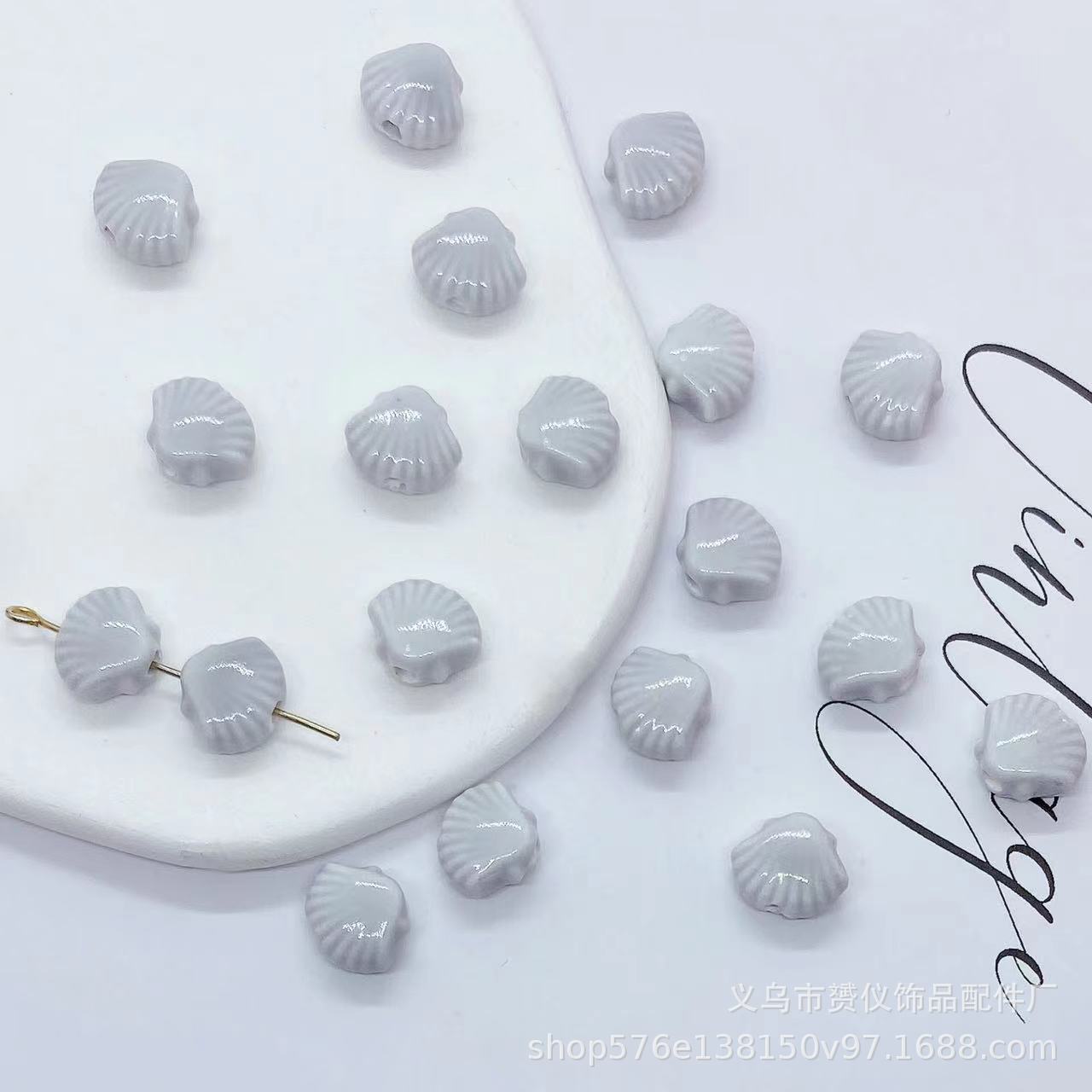 貝殻陶磁器散珠diyマカロン手作りアクセサリーブレスレットネックレス耳飾りビーズ部品材料卸売り