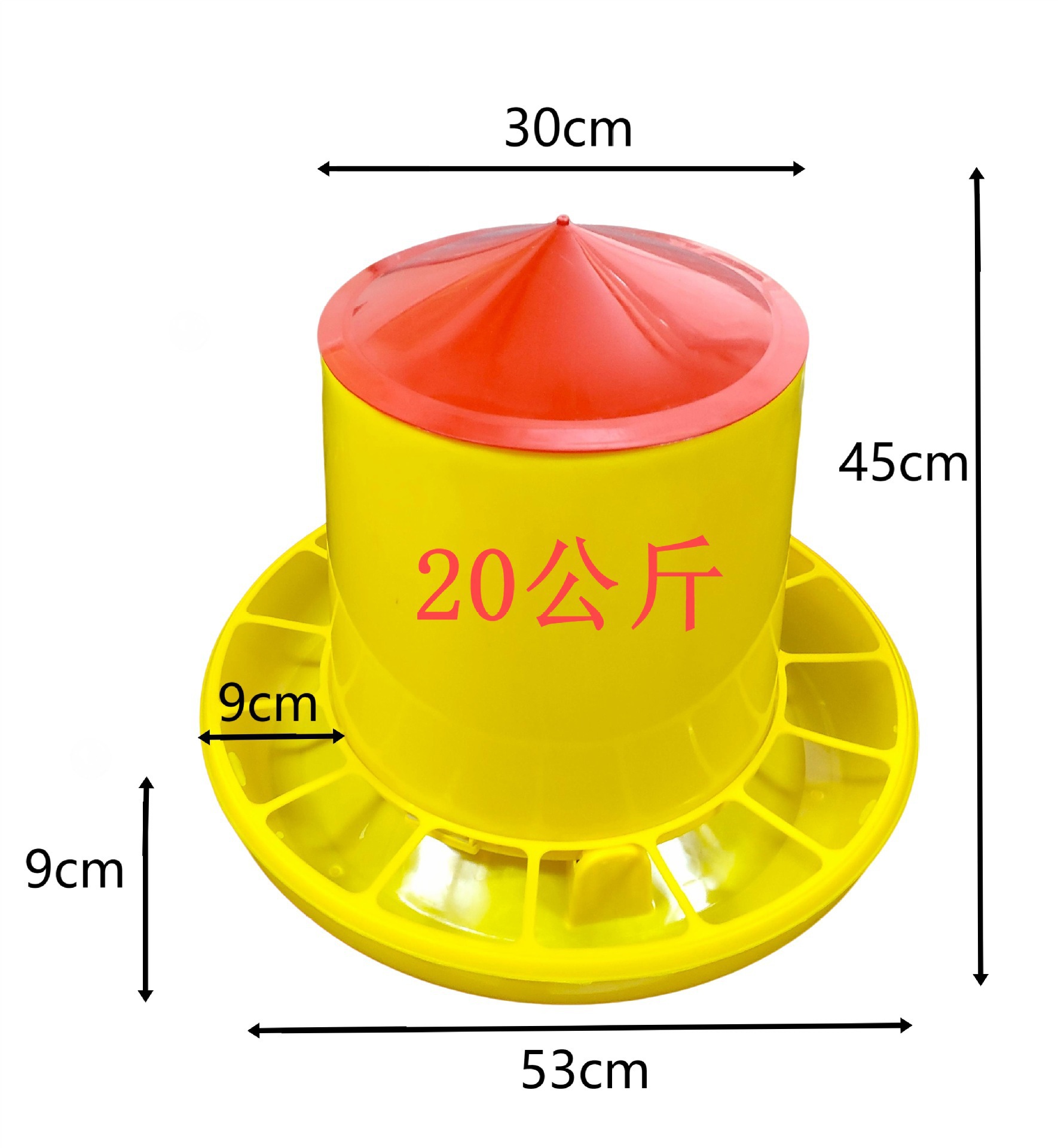 40 kg de barril de alimento para grano grueso, alimentador de barril de alimento, equipo de cría, suministros de pollo, barril de alimento