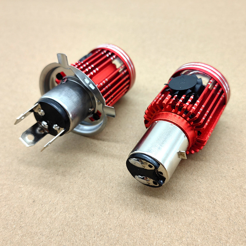 Motorcycle LED Headlight Built-in Fisheye High Beam Lens Fan