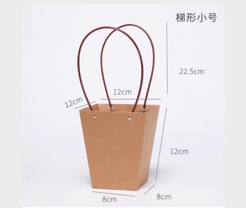 Bolso de mano de piel de vaca gruesa, bolso de arreglo floral, caja de regalo de flores del día de la madre, caja de material de embalaje floral, regalo de floristería