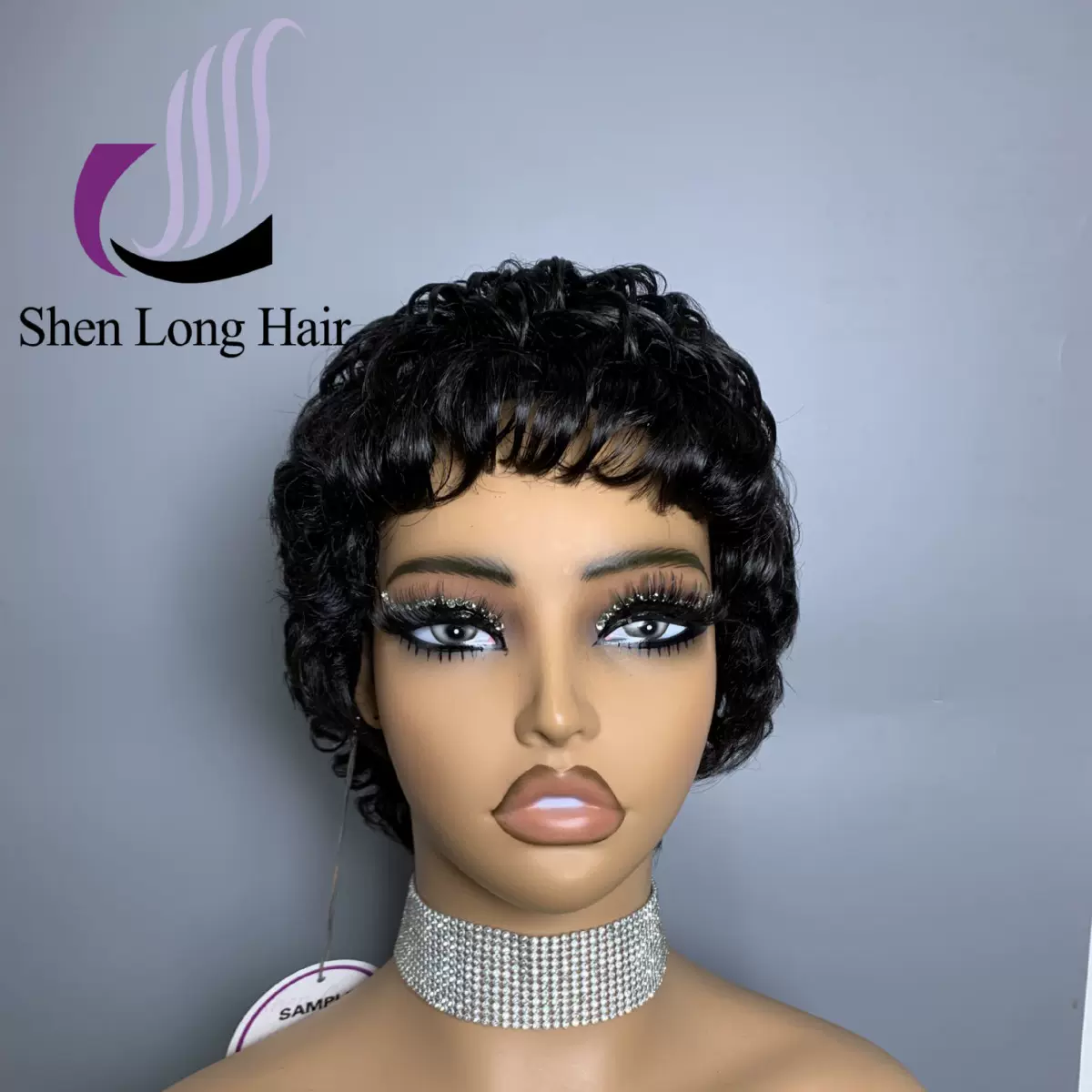 跨境电商真人发假发全机制头套非洲短卷发工厂批发自然黑