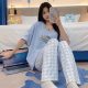 2025 Pajamas for Women Summer New Style with Chest Pads Short-Sleeved Pants Thin Two-Piece Casual Korean Style Loose Suit