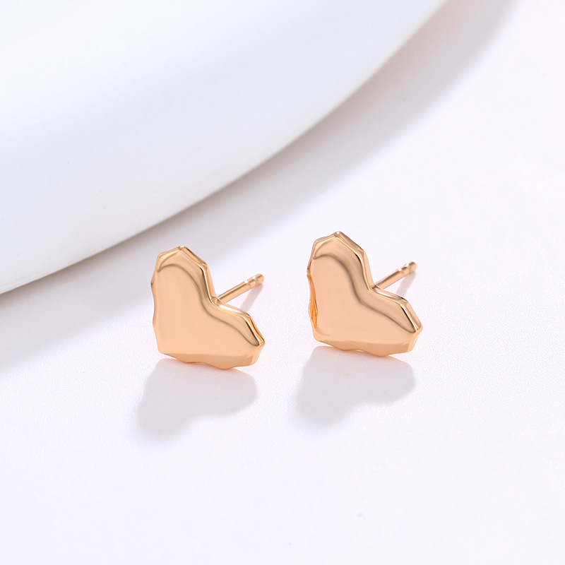 Pendientes de Aleación con Forma de Corazón Lisos y Sencillos de Xuping Jewelry, Pendientes de Moda de Alta Gama para Mujer, Venta al por Mayor