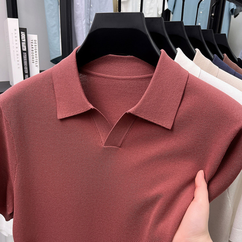 52% 新疆長絨綿 + 48% 日本冷感繊維男性poloシャツ半袖2025夏レジャーポールtシャツ|undefined