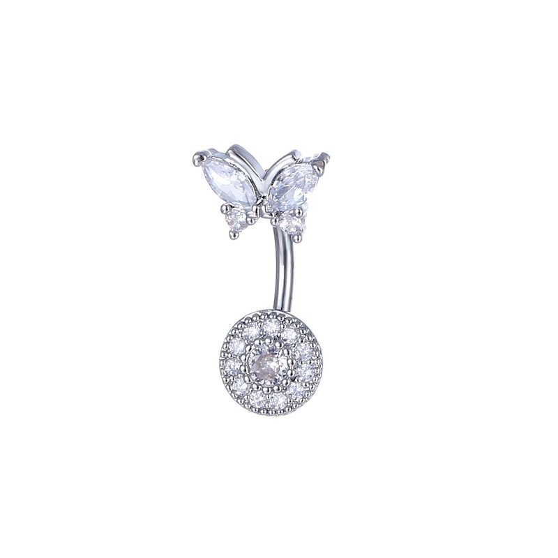 Bauchpiercing Blumen Design Navelnabel Piercing Schmuck_voghion.com