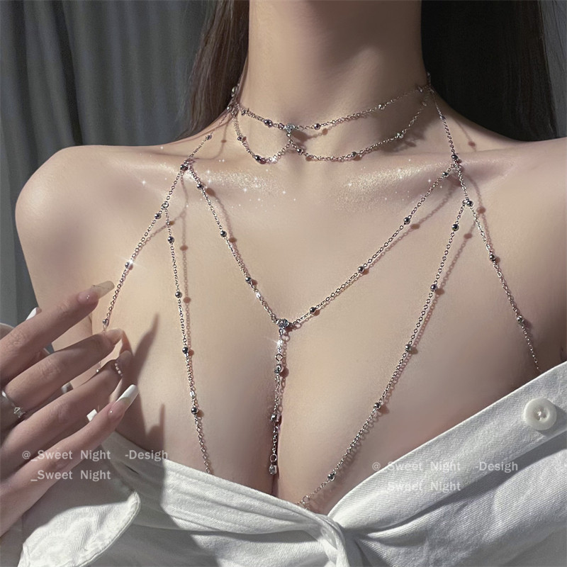 Chest Chain Body Chain European and American Style Bodychain Sexy Bikini Clavicle Back Chain Accessory Necklace for Women
