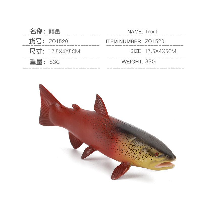 Simulación cognitiva para niños peces marinos atún salmón trucha Lobo pescado modelo Decoración Juguetes exportación transfronteriza