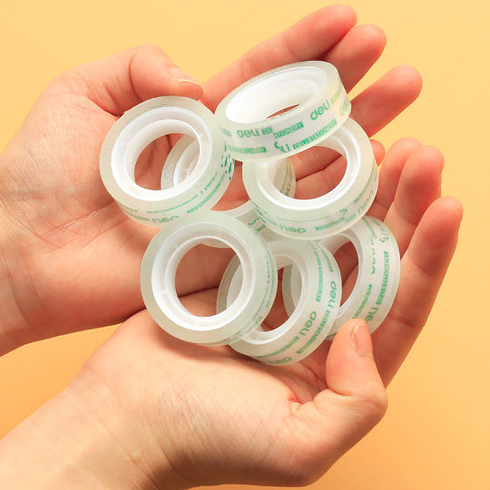 Deli transparent tape primary school student correction and correction tape explain small volume small size paste wrong questions correct and sticky words thin
