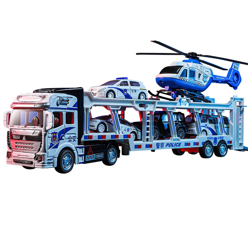 Aleación remolque camión de transporte juguetes para niños modelo de coche de rescate para niños 0 - 6 años