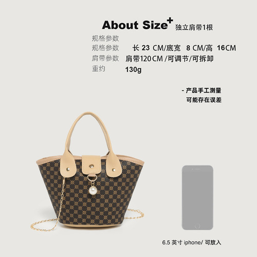 Cross-border small bag wholesale bag printed bucket bag  new trendy fashion versatile ins ladies handbag