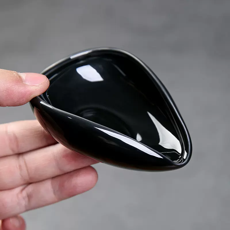 德化黑瓷茶荷厂家批发黑色茶荷茶匙茶则分茶器茶道配件logo