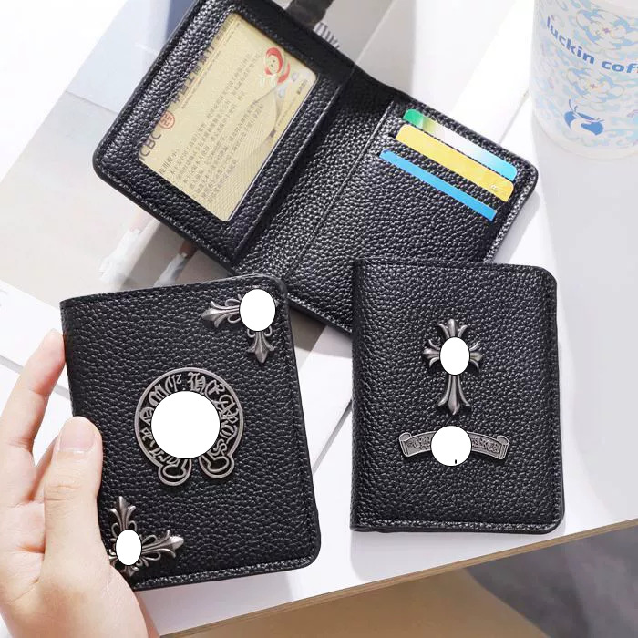 Crow Heart's New Litchi Pattern Wallet, Trendy Card Holder, Large Capacity, High-Looking Cash, Ultra-Thin Multi-Card Slot Card Holder