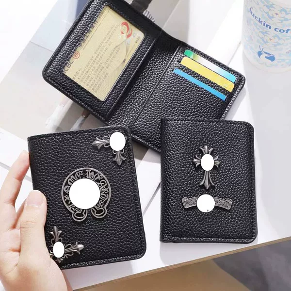 Crow Heart's New Litchi Pattern Wallet, Trendy Card Holder, Large Capacity, High-Looking Cash, Ultra-Thin Multi-Card Slot Card Holder