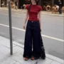 新款拖地宽松夏季牛仔裤