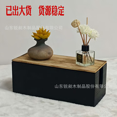 跨境实木壁挂式抽纸盒商用纸巾盒木质数据线整理盒餐巾纸抽盒
