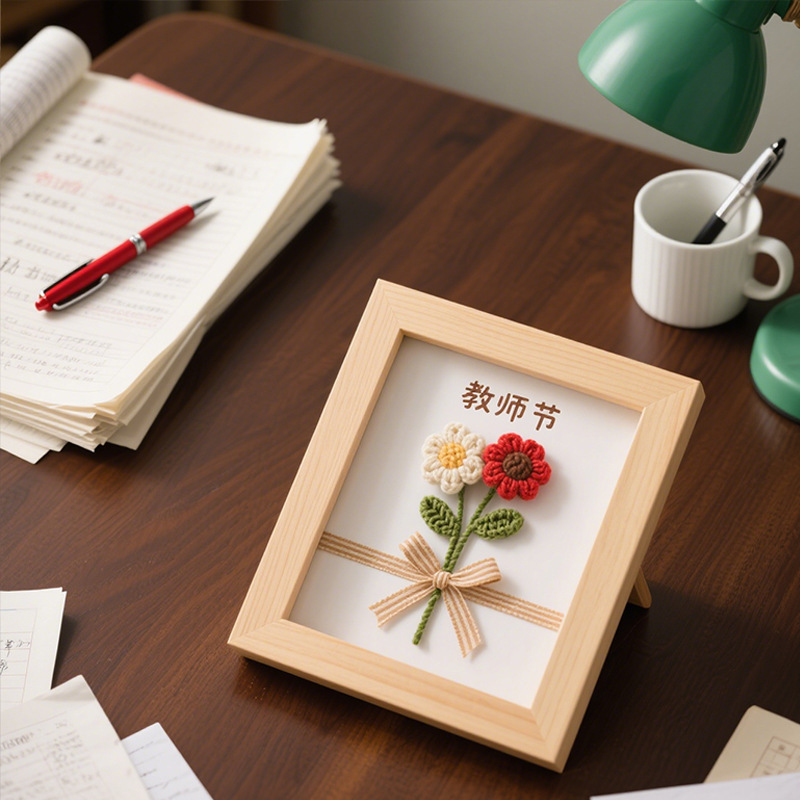 Teacher's Day Dried Flower Photo Frame 5 Inches 6inch 7inch Immortal Flower Plant Specimen Creative Handmade Bouquet Decoration DIY Picture Frame