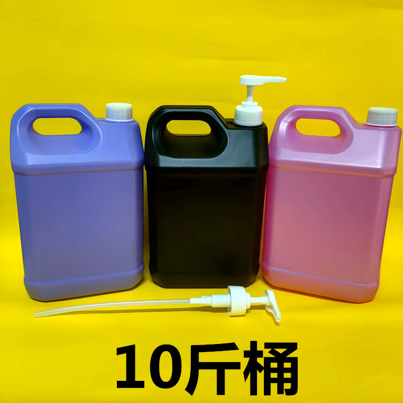 5升方形手提塑料扁罐加厚 10斤密封包装塑料壶 5公斤化工塑料桶