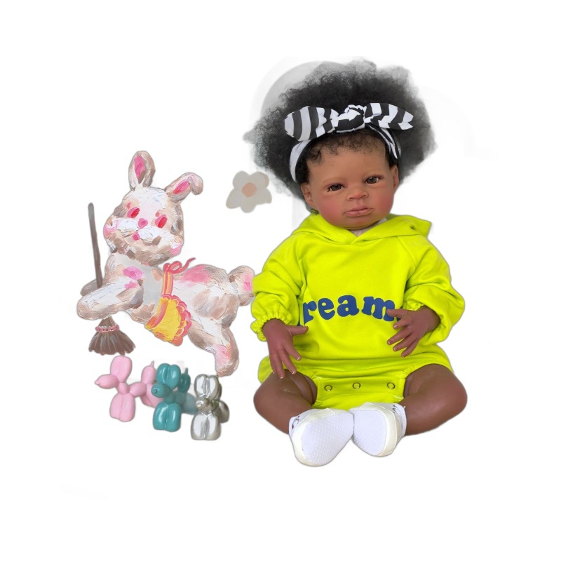 50cm muñeca de simulación muñeca de piel negra Lanny transfronteriza suministro de Venta caliente entrega de una sola pieza