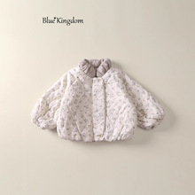 婴儿衣服秋冬新款a类童装婴幼童棉衣外套女宝宝服碎花外套打底裤