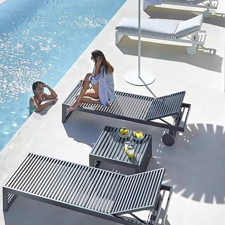 Sofá de ocio al aire libre jardín patio solárium terraza villa hotel exterior impermeable protector solar sofá de aleación de aluminio