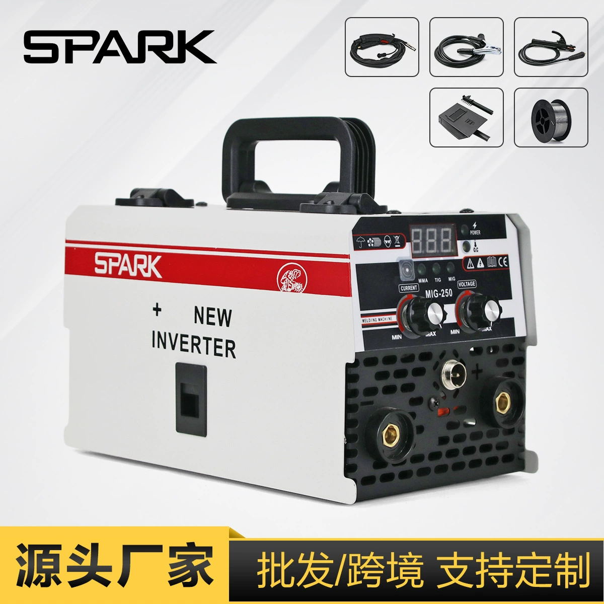 Трансграничный поиск SPARK 220-240V бесгазный сварной аргон-дуговой сварки многофункциональный MIG/MMA-250 сварочный аппарат