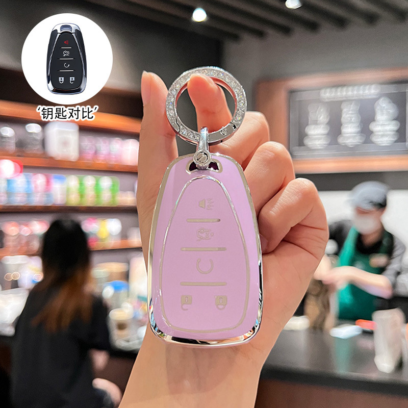 모델 B 5버튼 [실버 엣지 퍼플] 싱글 쉘 + 다이아몬드 반지