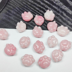 貝殼粉壓花通孔珠 DIY貓爪子15.5x13mm 飾品手鍊耳環古風頭飾配件