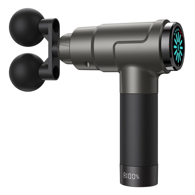 Transfronteriza Pantalla de huellas dactilares profesional pistola fascial masajeador fascial eléctrico fuerza marca relajación profunda doble cabeza fascial