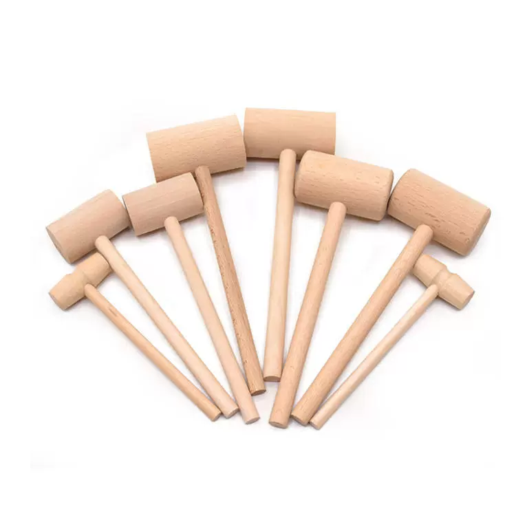 Оптовая продажа: деревянный молоток для батик-краски, маленький деревянный молоток для рукоделия, молоток из цельного дерева, ударный молоток, детская игрушка на день рождения, маленький деревянный молоток-погремушка
