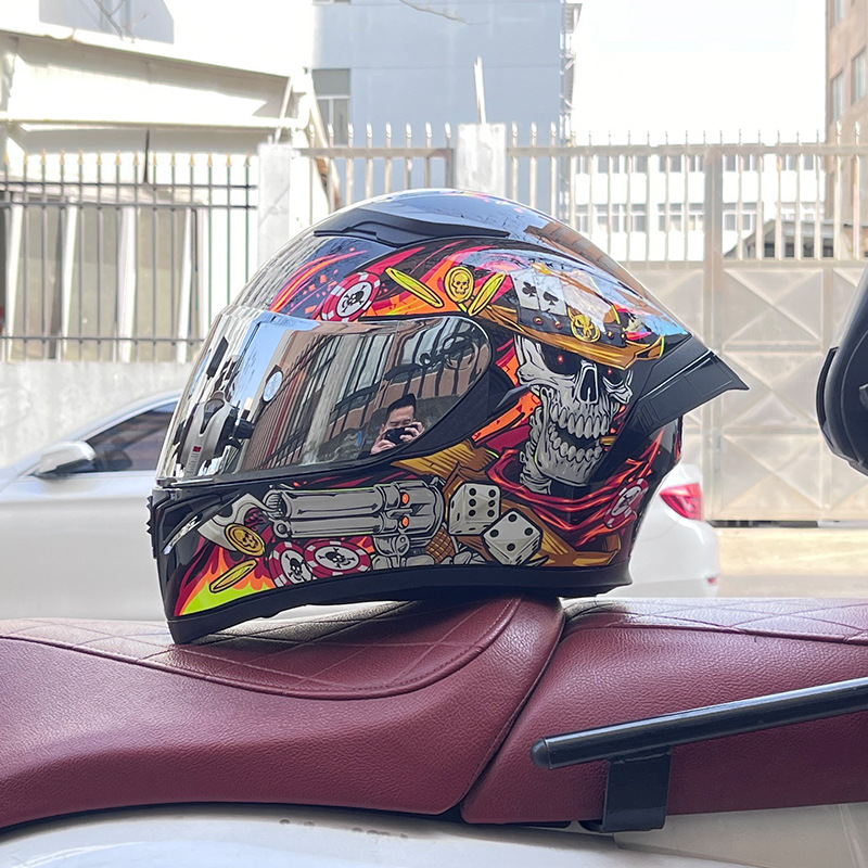 El casco completo del casco de la cola grande de la motocicleta Jiekai se puede instalar con auriculares Bluetooth