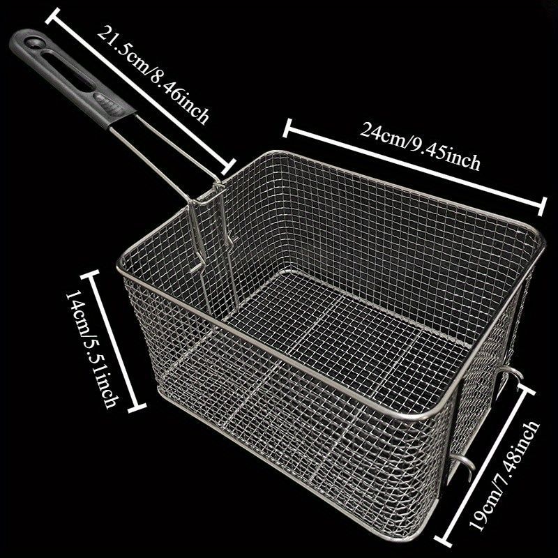 工厂直供81炸网筛网不锈钢炸篮电炸炉薯条10升炸锅方形密网超密篮