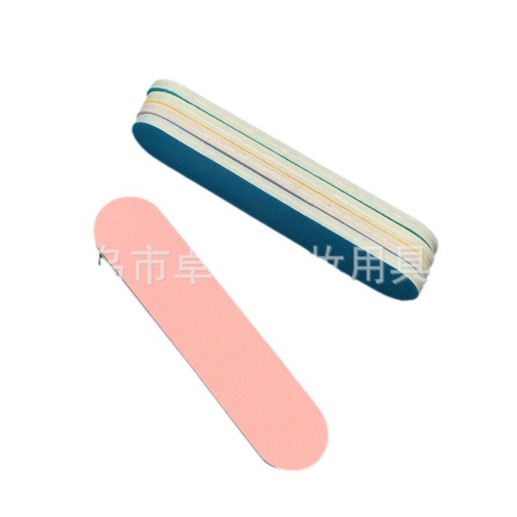 Venta directa de fábrica mini lima de uñas pulido de doble cara pequeña tira de frotación color caramelo lima de uñas manicura traje de regalo