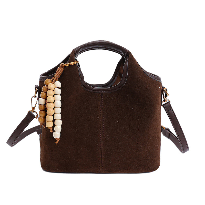 High-Quality Vintage Handheld Bucket Bag For Women, New Frosted Suede Tote Bag, Versatile Large Capacity Crossbody Bag - Thumbnail 8