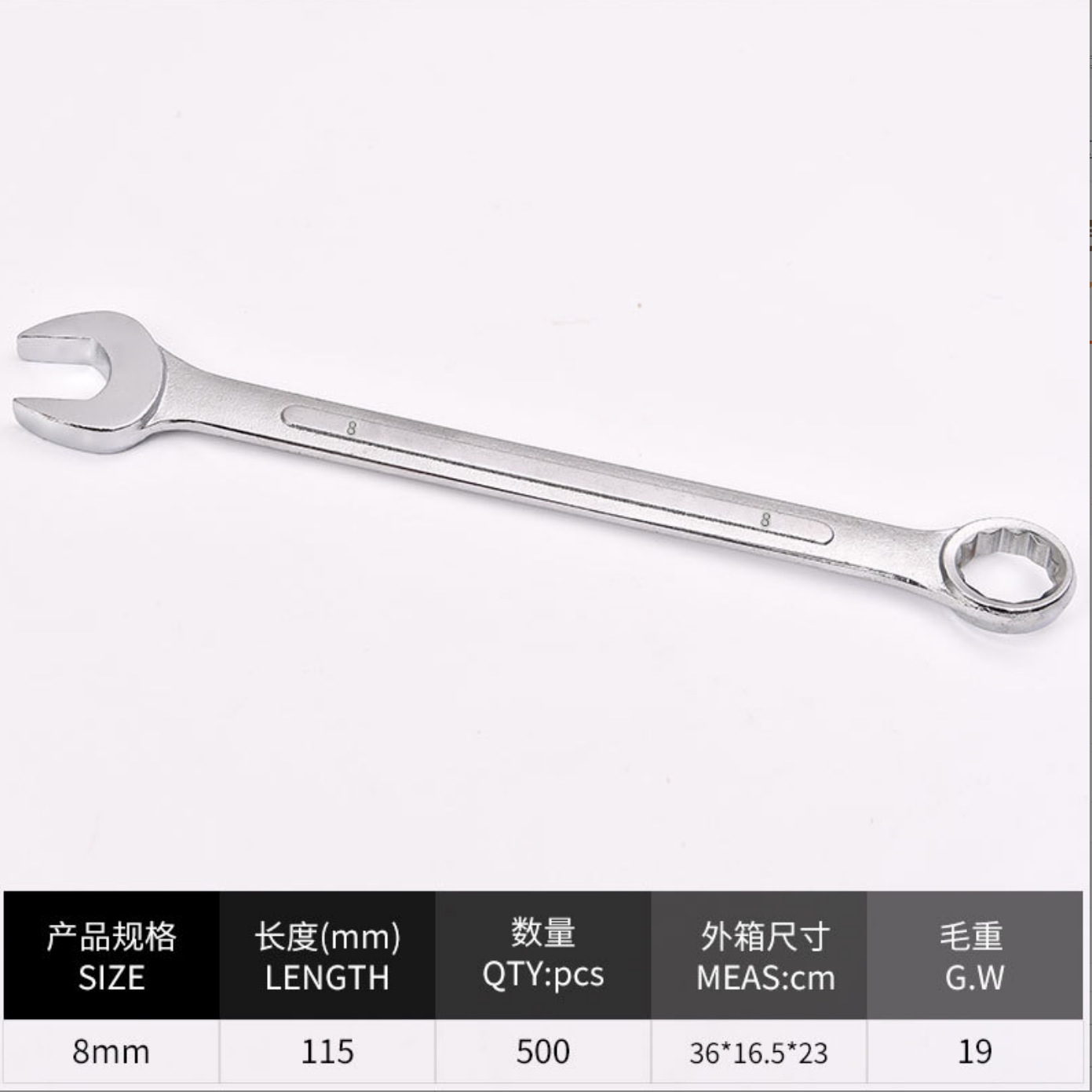 Wrench manufacturer Shaodong dual-purpose wrench double-ended ring wrench dull wrench double-ended open-ended wrench matching worker