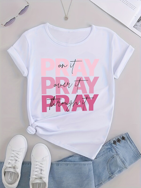 Graphic Sports Short-Sleeved T-Shirt with Colorful Letter Print, Casual Sports Slim-Fit Top Suitable for Running for Women Graphic Sports Short-Sleeved T-Shirt with Colorful Letter Print, Casual Sports Slim-Fit Top Suitable for Running for Women