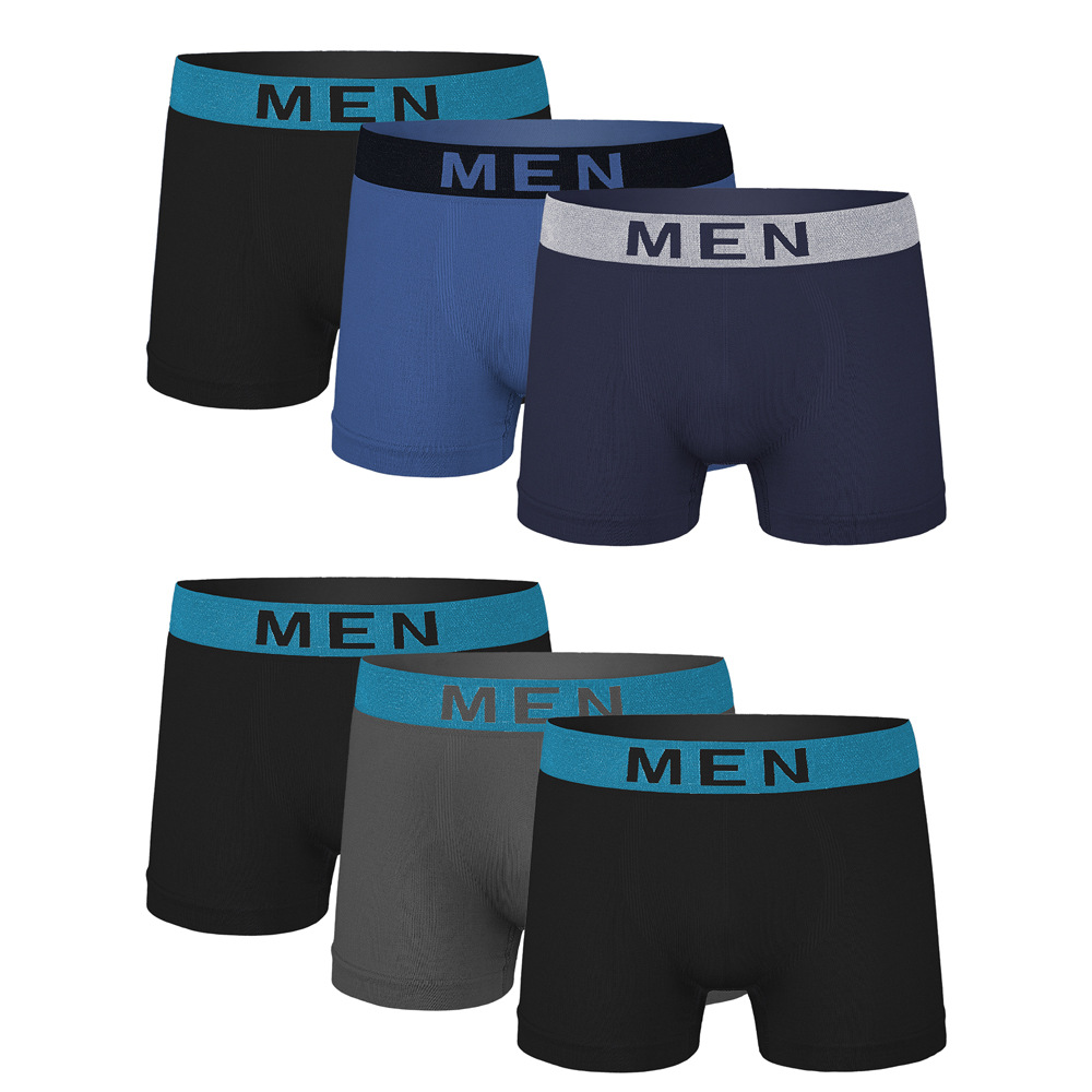 Calzoncillos bóxer para hombre, deportivos, casuales, sin costuras, de poliéster elástico y transpirable, ropa interior juvenil, éxito de ventas en comercio exterior transfronterizo.