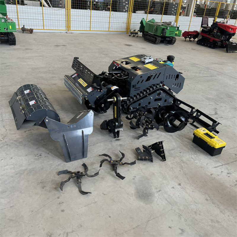 农用翻土松土神器家用果园开沟机遥控自走式耕整机履带式微耕机