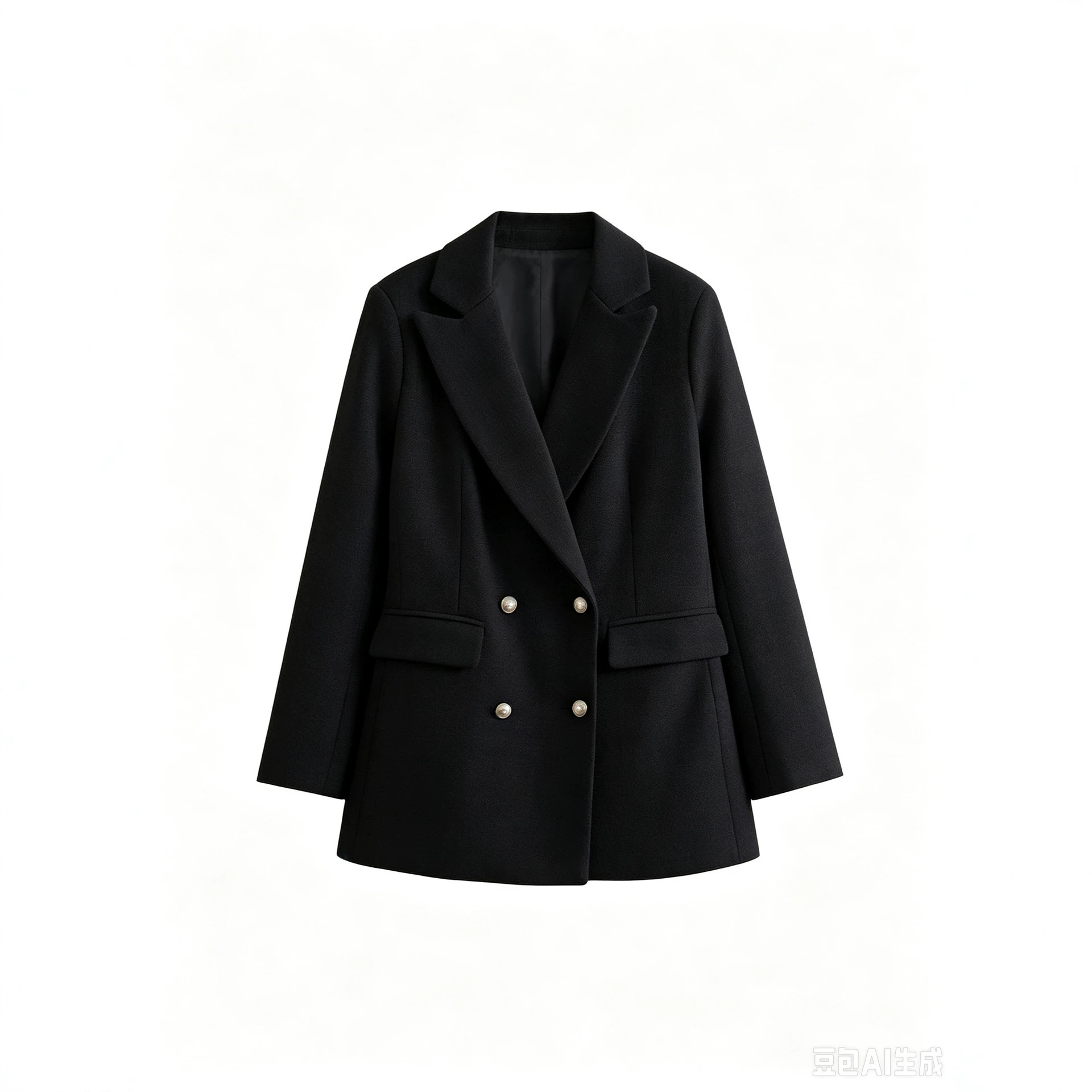 Saco de Tweed para Mujer de Poliéster Manga Larga con Bolsillos