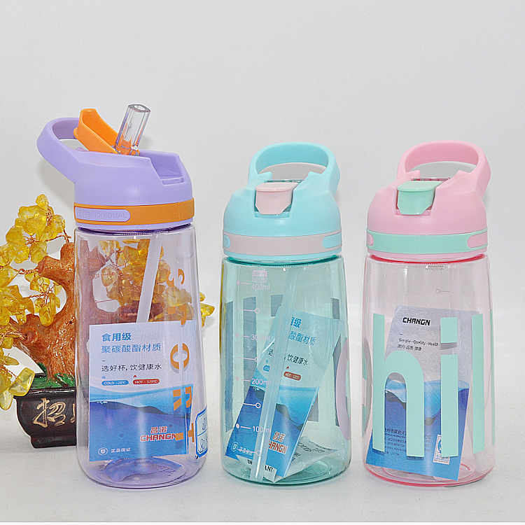 Tianyi nueva taza de agua de los niños PC taza de plástico taza lindo portátil taza masculina y femenina estudiantes de verano dibujos animados taza de agua