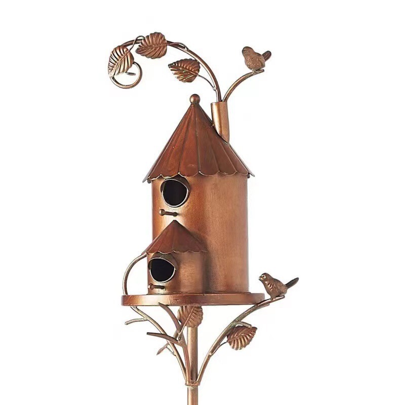 国境を越えた鳥小屋ブラケット金属装飾品屋外鳥の巣鳥小屋庭の装飾金属工芸品の装飾品|undefined