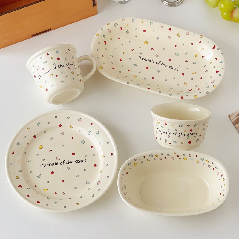 Star Series New Salad Bowl, Fruit Bowl, Dessert Bowl, High-Looking Ceramic Large Bowl, Bathtub Bowl, Good-Looking Bowl