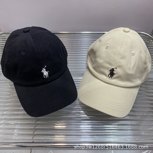 Upgraded version of genuine leather buckle polo hat retro pony soft top baseball cap for men and women spring and summer versatile washed peaked cap