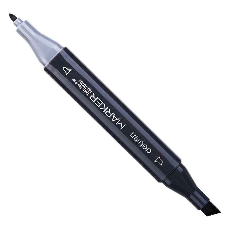 Deli 70701-60 pluma cuadrada de doble cabeza marcador traje estudiante acuarela pluma pintura cepillo anime gancho línea marcador pluma
