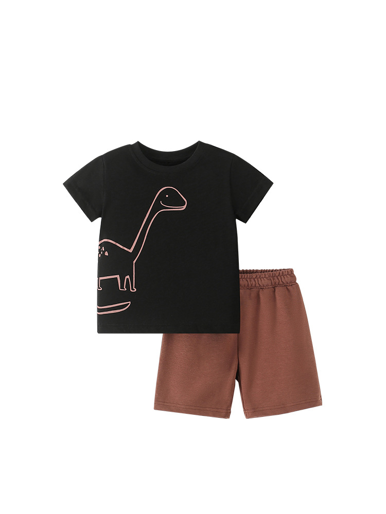 Malwee ropa para niños conjunto de dos piezas verano nuevo europeo y americano niños nuevo cuello redondo manga corta cintura elástica niños traje