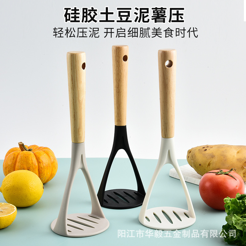 Manufacturer Potato Masher Potato Press Wooden Handle Pp Food Supplement Household Manual Masher Grinder Kitchen Gadgets