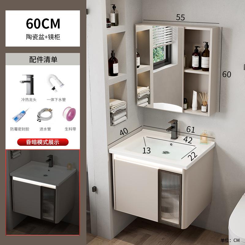 Espacio de aluminio cuarto de baño combinación Hotel Roca Placa de lavado integrado mesa de lavado baño lavabo cuenca transfronteriza