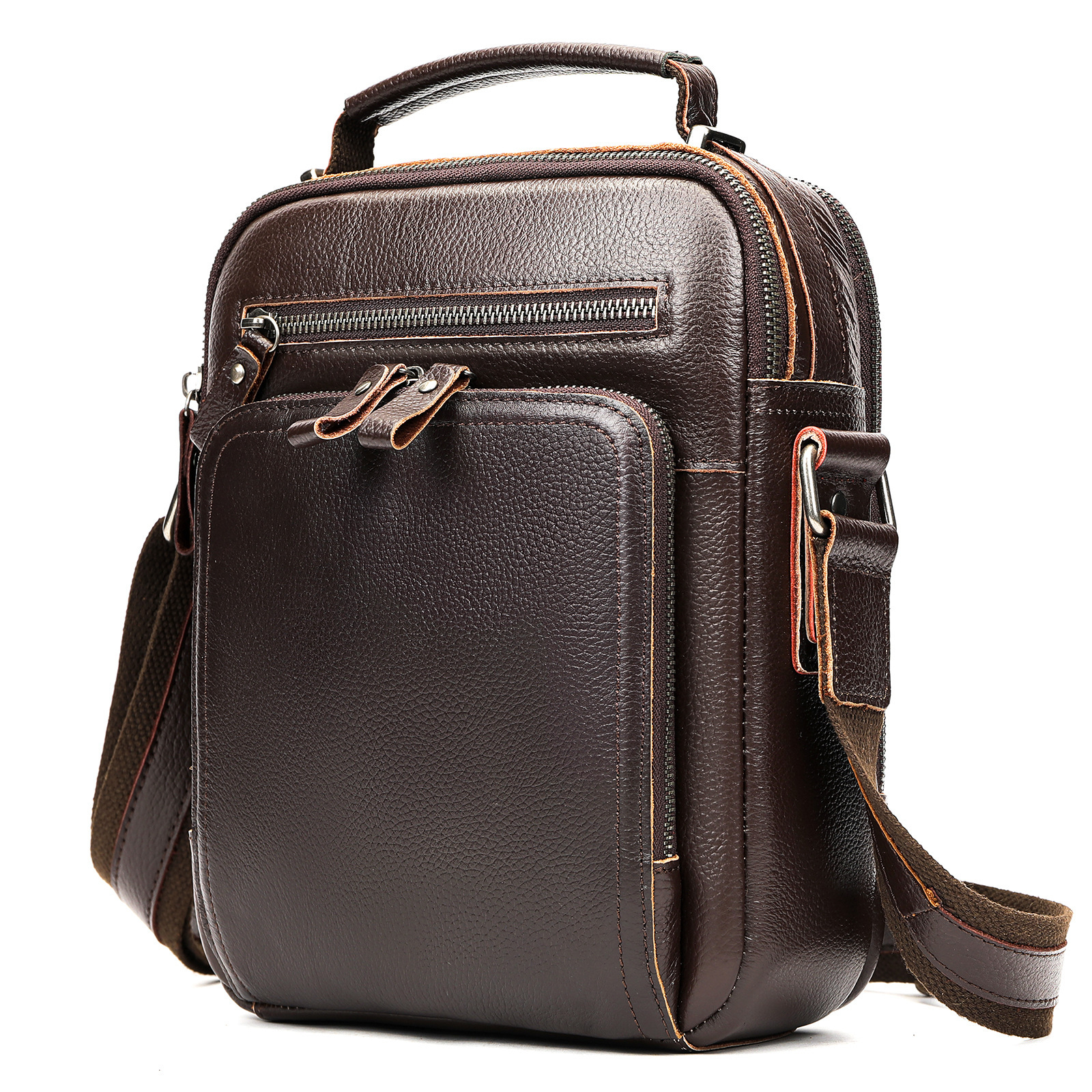 Ventas transfronterizas calientes de cuero para hombres mochila deportiva al aire libre mochila texturizada retro colección de bolsos de hombro