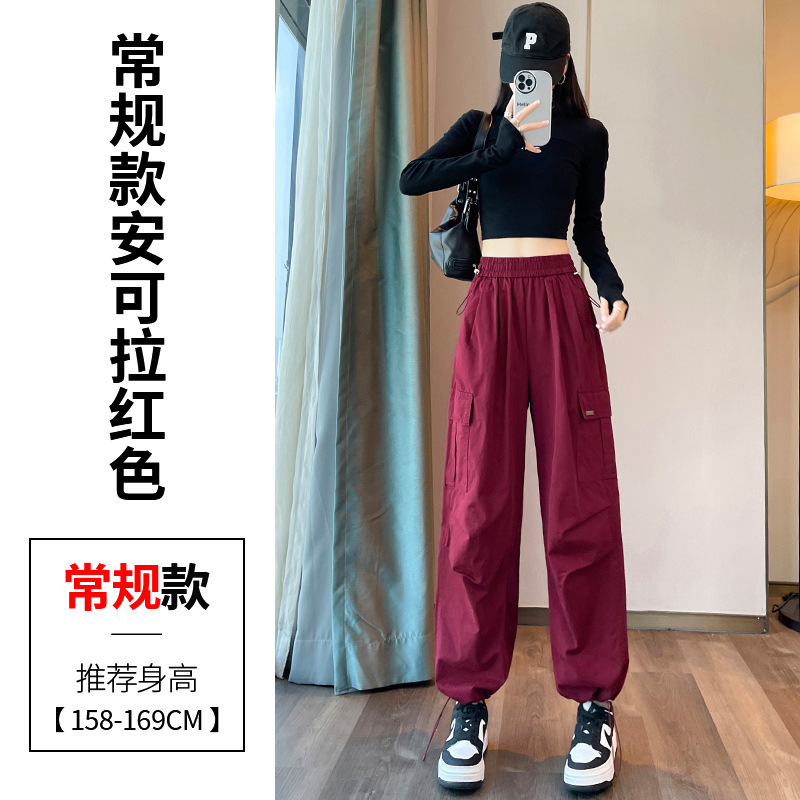 十三行2025秋冬季新款工装裤女洗水棉天丝棉束脚阔腿两穿运动裤女|undefined