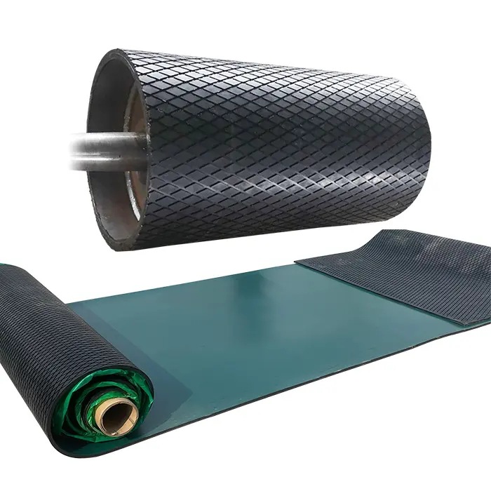 菱形胶板 阻燃抗静电胶板 输送机滚筒包胶 强度15Mpa